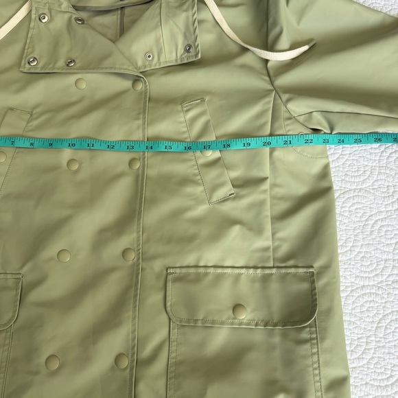 J Crew Green Double-breasted raincoat size MP - Picture 15 of 16